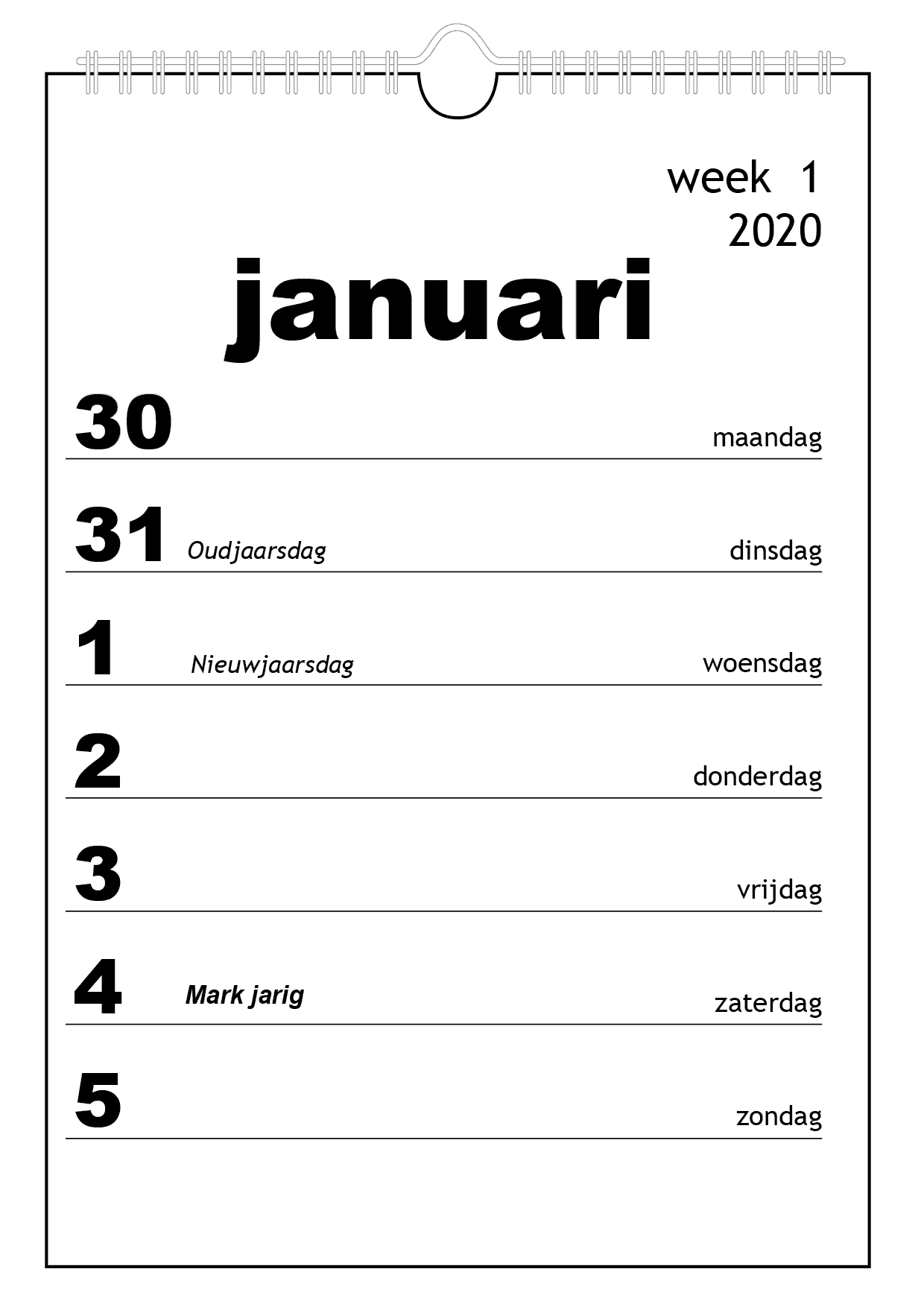 grootletter kalender grootletter kalender