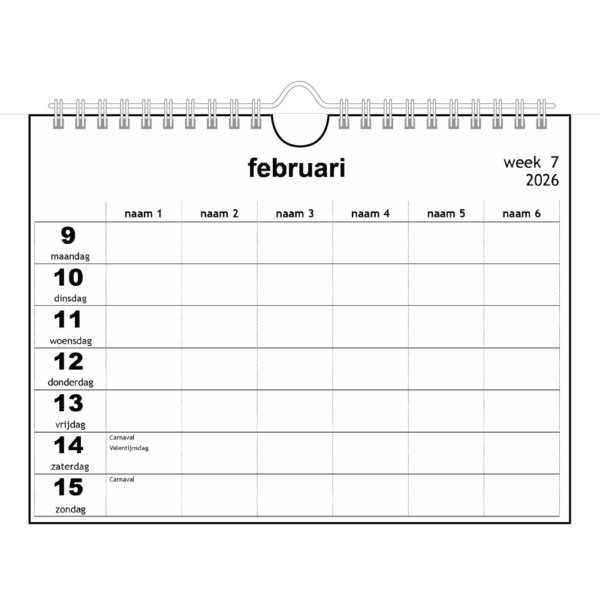 Familieplanner 2026 BASIC OP MAAT GEMAAKT - Afbeelding 4